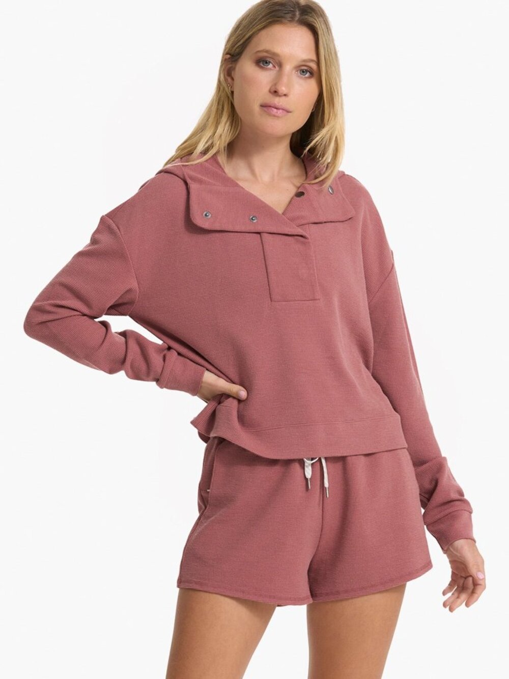 Vuori Bayview Thermal Hoodie - Rosewood - Size XL